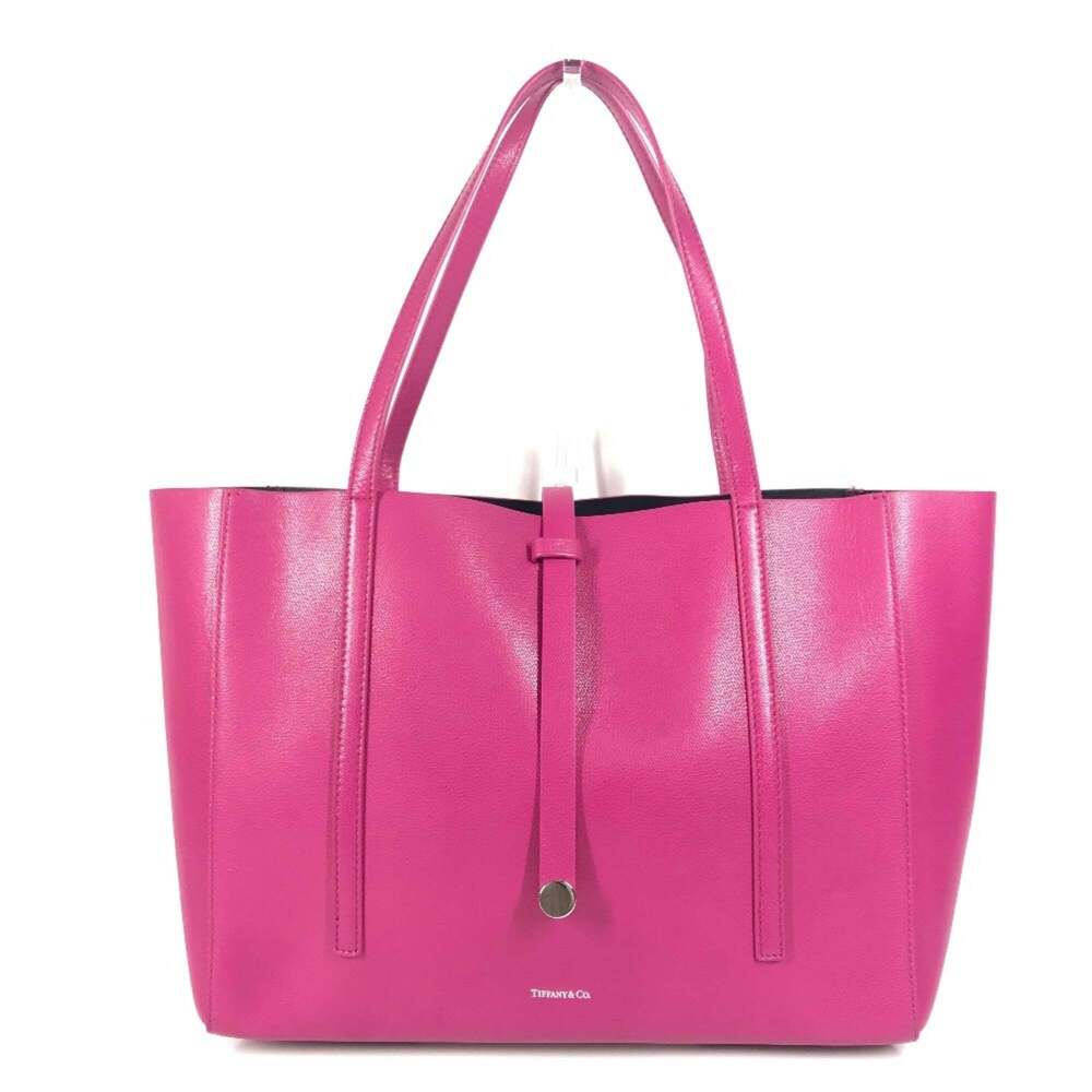 Tiffany & Co. Tiffany Logo Tote Bag, Shoulder Leather, Unisex, Pink